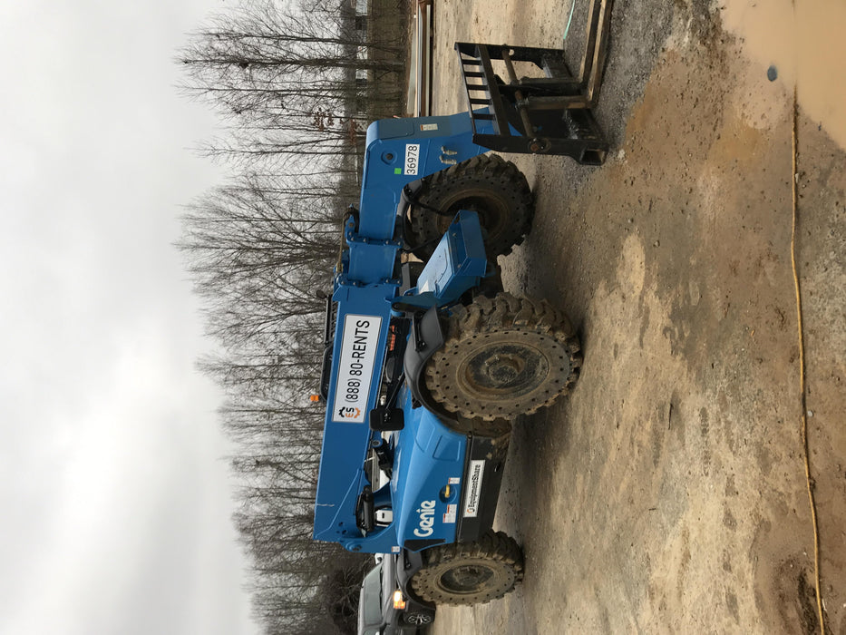 2019 Genie GTH-636 Canopy, Solid RT Tires, LED Work Lights, Beacon 60" QA Carriage, 48" Forks