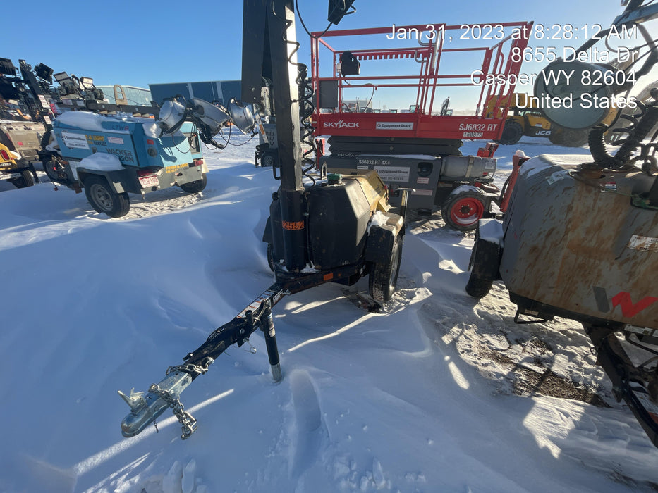 2022 Allmand NLV3GR (4) LED Light Fixture 350W, 23' Vertical Mast, 3kW Prime, Towable, ES Decals, T3 no