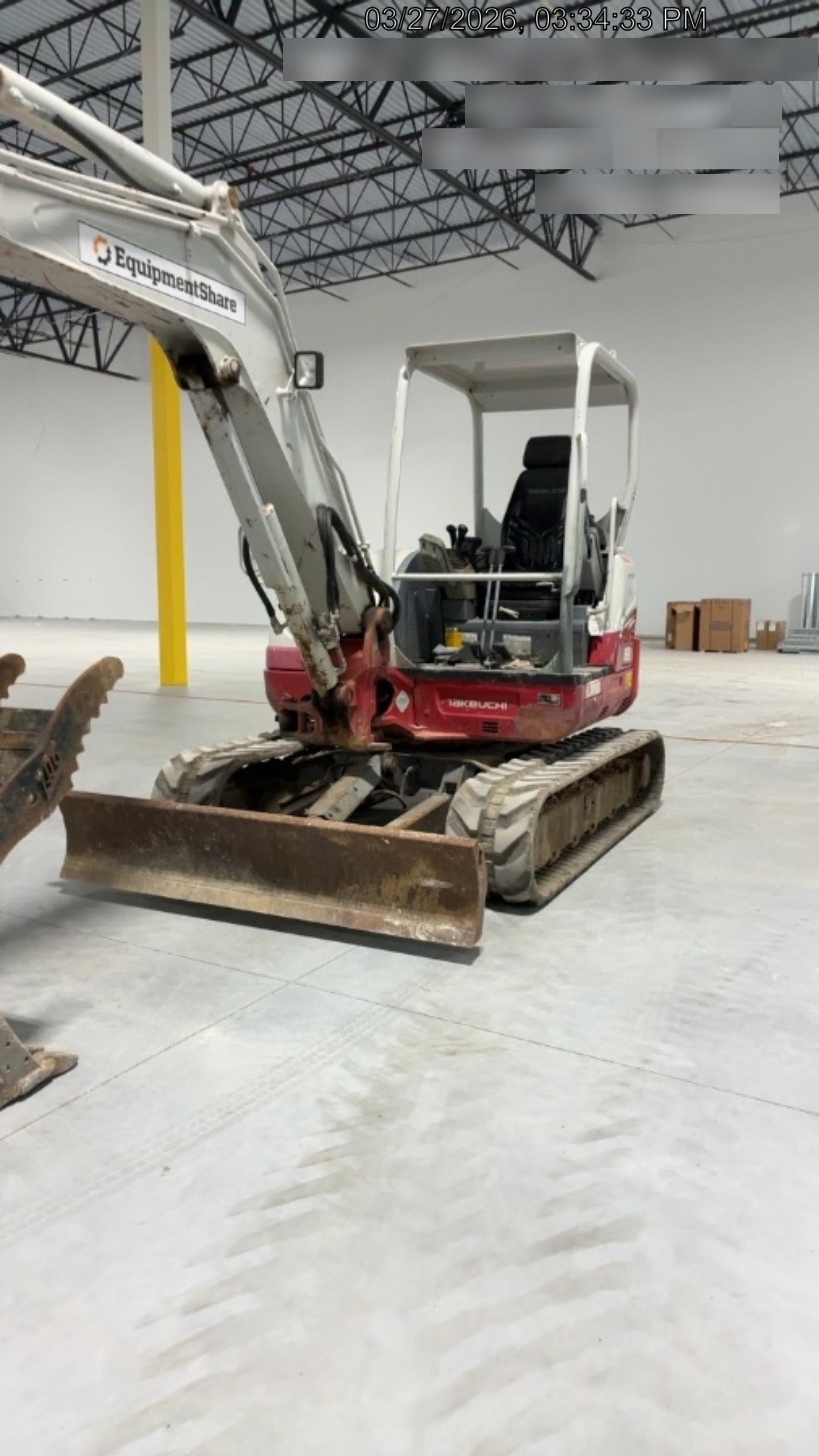 2019 Takeuchi TB260 Takeuchi TB260 Canopy w/Rubber Tracks, Auxiliary Hydraulics, Standard Blade, Manual QC