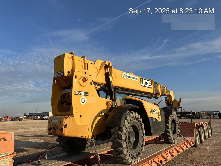 2020 JCB 512-56 Canopy, 74 HP, Solid Tires, STD Worklight, Beacon, Aux Hydraulics, Lifting Eye, Backup Alarm w/66" Carriage, 60" Forks