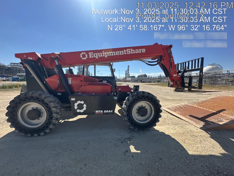 2019 Manitou MTA8044 74hp T4F, Open ROPS, Cab and Boom LED work lights, Auxiliary Hydraulics, Solid Tires, Amber strobe, Lift Hook 66" Carriage, 60" Forks