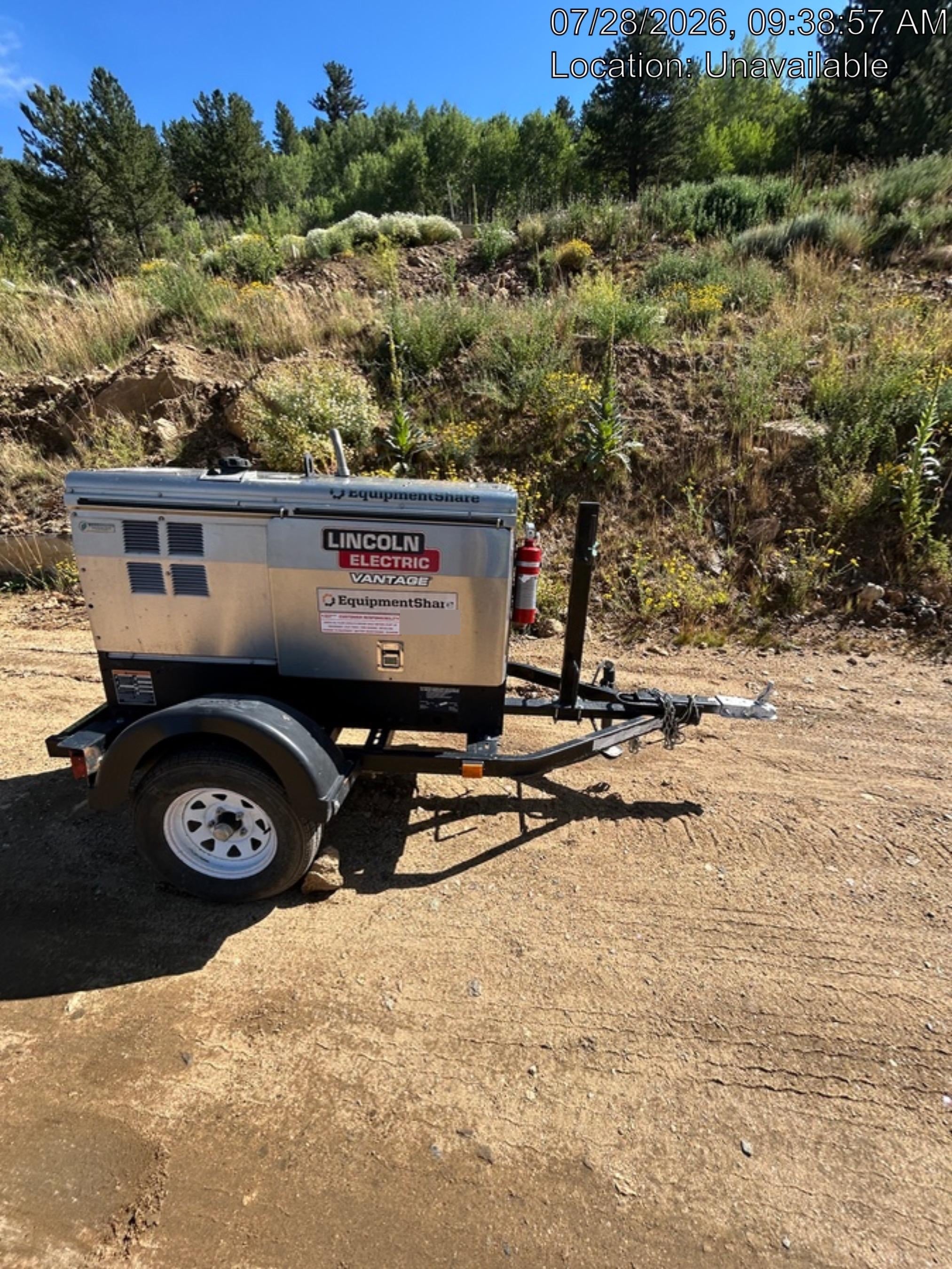 2020 Lincoln Electric Vantage 322 Welder Ready-Pak 3, Two wheel trailer, Fender and Light kit, Cable Rack