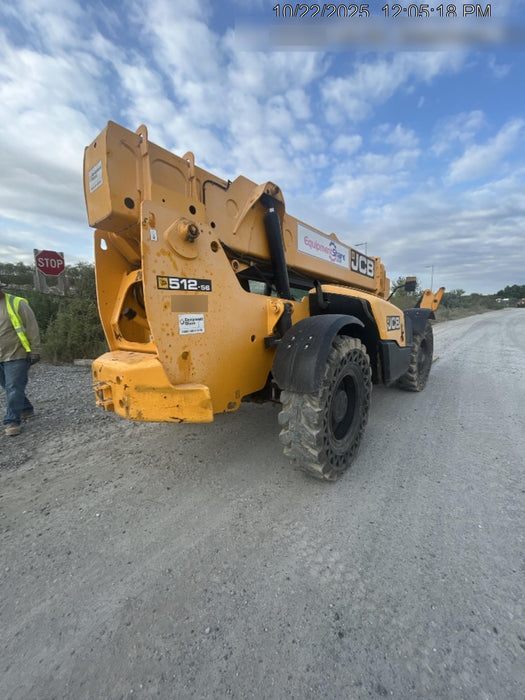 2019 JCB 512-56 Enclosed Cab, 109 HP, Solid Tires, Worklights, Beacon, Aux Hydraulics, Lifting Eye 60" Carriage/60" Forks