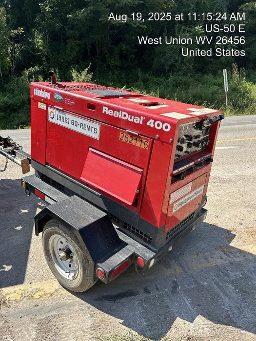 2022 Shindaiwa DGW400MDL Kubota D902 Engine, 23 HP, Dual Op Welder, Wire, Arc, Droop Stick, Tig, and CC Stick Functionality, Simulphase, 3 Phase and 1 Phase Gen Output, Single Axle NB Trlr, Slr Trckl Chrg 12V 12W, Fire Ext