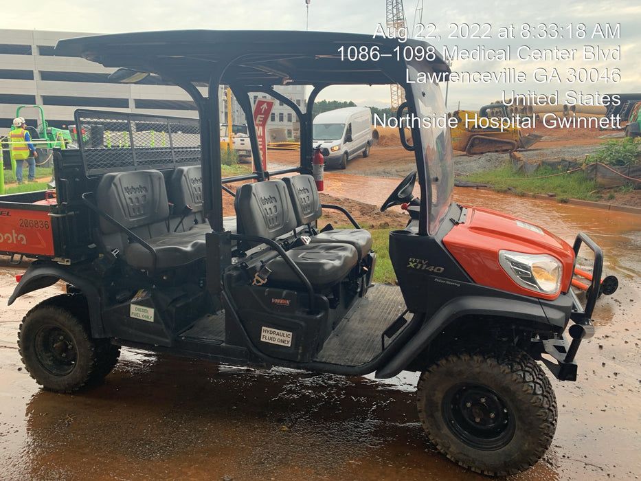 2022 Kubota RTV-X1140W-H Plastic Canopy, Windshield Acrylic Clear, LED Strobe Light, Wire Harness Kit, Back up Alarm