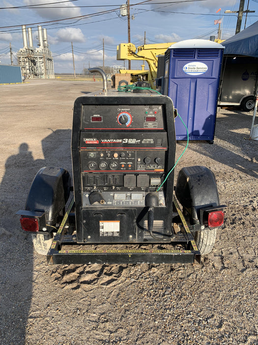 2019 Lincoln Electric Vantage 322 Welder Ready-Pak 3, Two wheel trailer, Fender and Light kit, Cable Rack