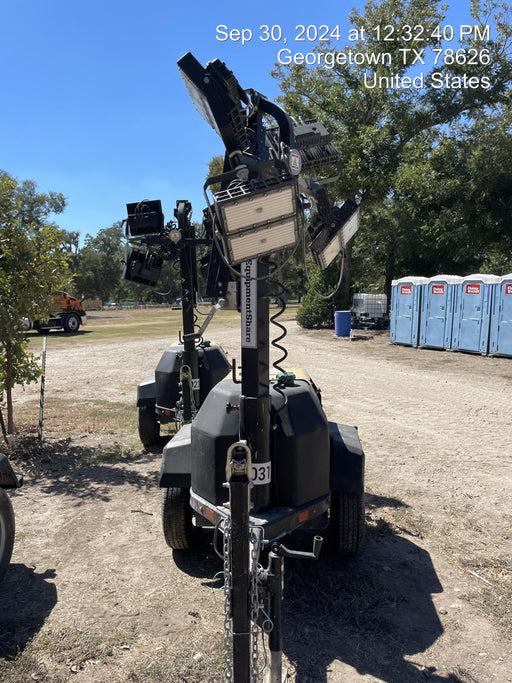 2022 Allmand NLV3GR (4) LED Light Fixture 350W, 23' Vertical Mast, 3kW Prime, Towable, ES Decals, T3