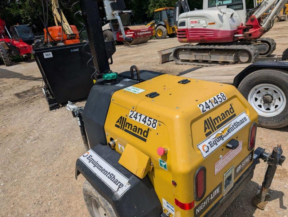 2022 Allmand NLV3GR (4) LED Light Fixture 350W, 23' Vertical Mast, 3kW Prime, Towable, Deep Sea L401, Leveling Jacks, Yanmar T4F 5.8hp