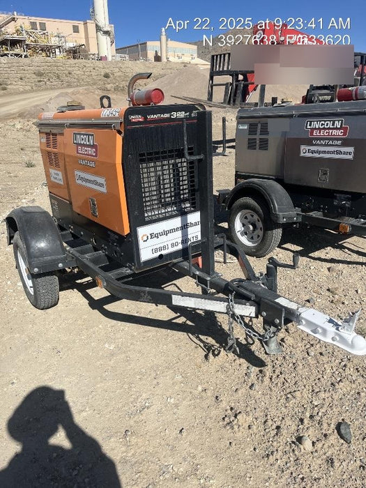 2021 Lincoln Electric Vantage 322 Vantage 322 Ready Pak 3 w/ Decals, ORANGE (includes trailer, cable rack, fender light kit) NO Telematics