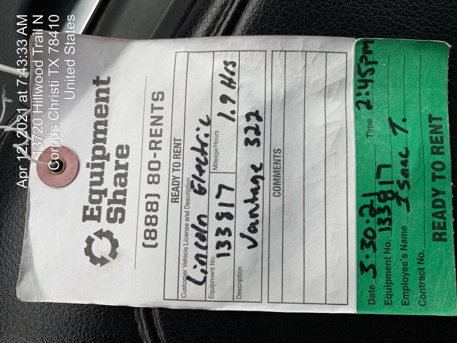 2021 Lincoln Electric Vantage 322 Ready Pak 3