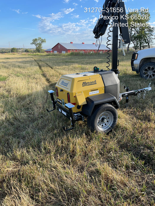 2022 Allmand NLV3GR (4) LED Light Fixture 350W, 23' Vertical Mast, 3kW Prime, Towable, ES Decals, T3