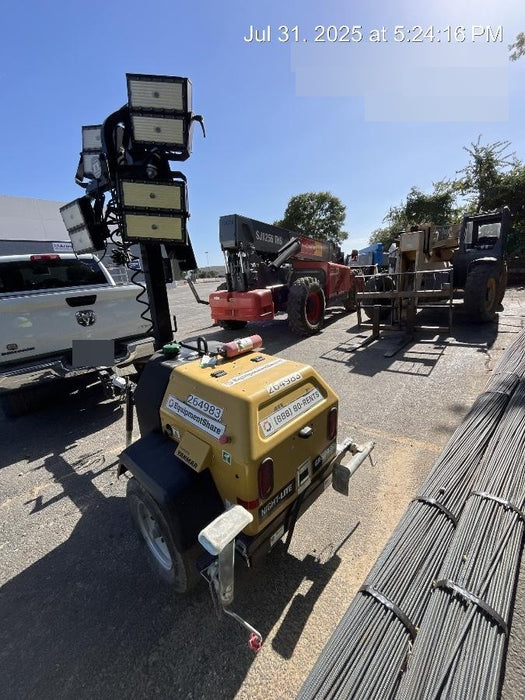 2022 Allmand NLV3GR (4) LED Light Fixture 350W, 23' Vertical Mast, 3kW Prime, Towable, ES Decals, T3