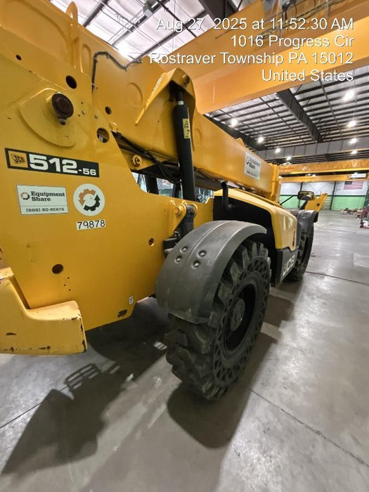 2020 JCB 512-56 Cab/Heat/Air, 109Hp, Solid Tires, Work Lights, Beacon, Aux Hydraulics, Back up Alarm, Lifting Eye, ES Decals
