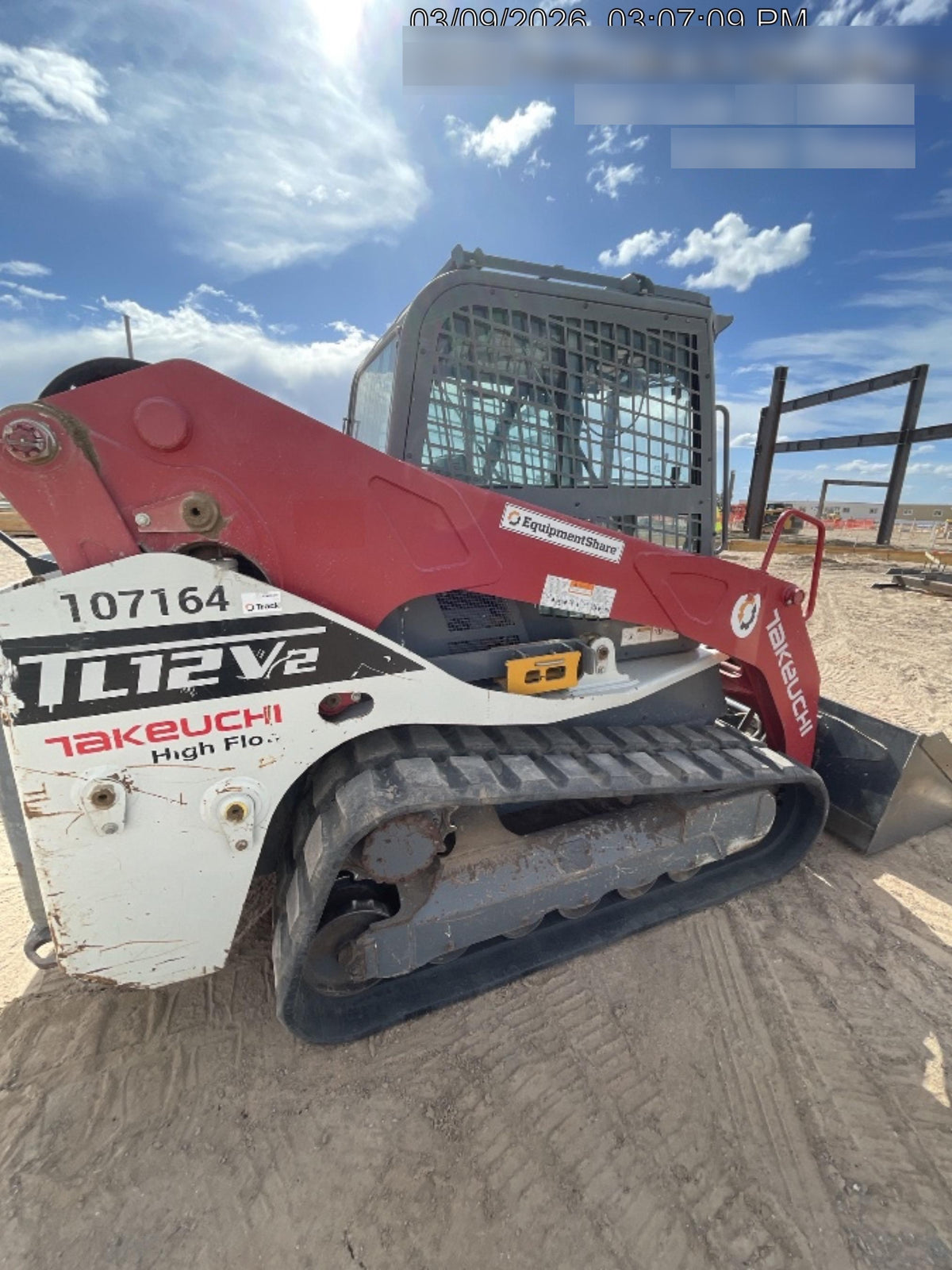 2020 Takeuchi TL12V2-CRH Cab, Rubber Track, & HF