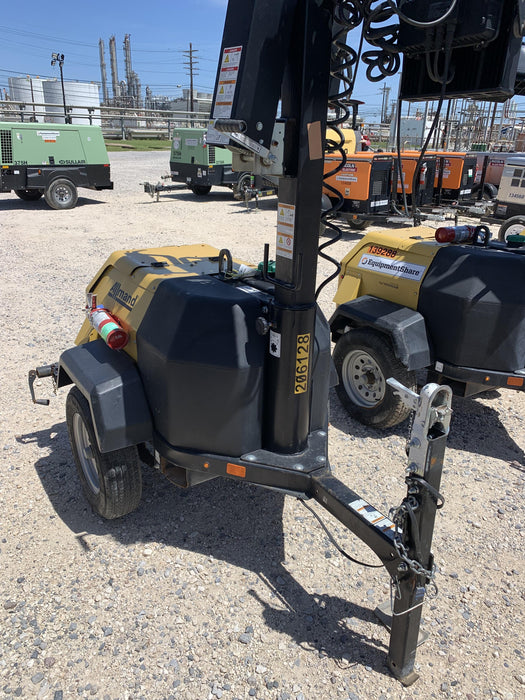 2022 Allmand NLV3GR (4) LED Light Fixture 350W, 23' Vertical Mast, 3kW Prime, Towable, Deep Sea L401, Leveling Jacks, Yanmar T4F 5.8hp