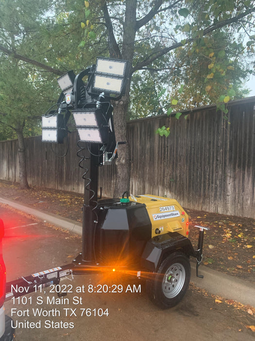 2022 Allmand NLV3GR (4) LED Light Fixture 350W, 23' Vertical Mast, 3kW Prime, Towable, ES Decals, T3