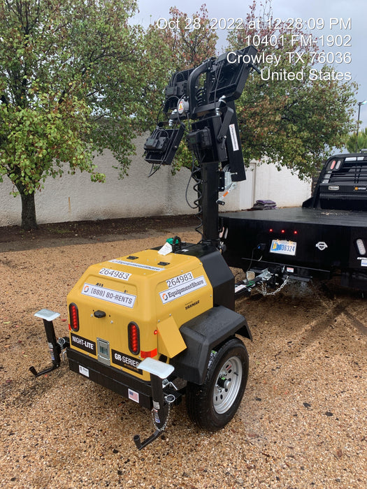 2022 Allmand NLV3GR (4) LED Light Fixture 350W, 23' Vertical Mast, 3kW Prime, Towable, ES Decals, T3