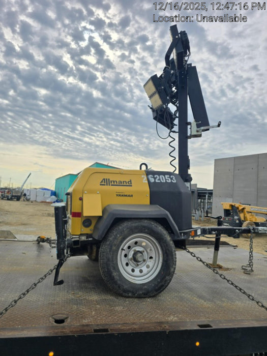 2022 Allmand NLV3GR (4) LED Light Fixture 350W, 23' Vertical Mast, 3kW Prime, Towable, ES Decals, T3