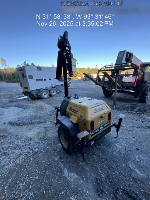 2022 Allmand NLV3GR (4) LED Light Fixture 350W, 23' Vertical Mast, 3kW Prime, Towable, Deep Sea L401, Leveling Jacks, Yanmar T4F 5.8hp