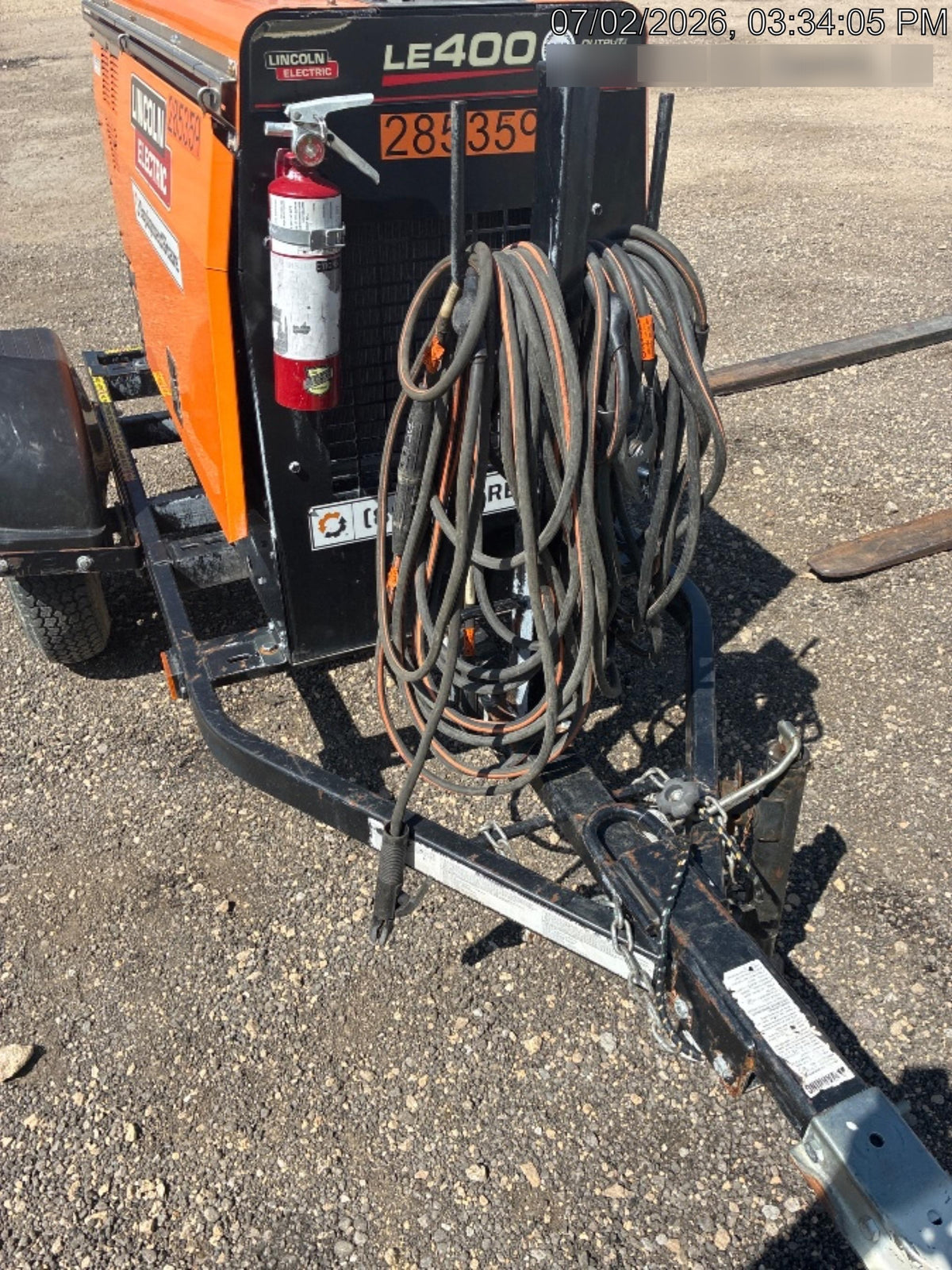 2022 Lincoln Electric LE400 Kubota V1505, Trlr, Cable Rack, Light Kit, ES Decals, T3