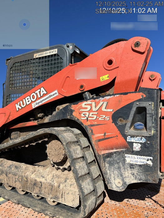 2019 Kubota SVL95-2SC Cab/Heat/Air, Standard Tracks, Standard Flow, Hydraulic QC 80" HD w/ Smooth Cutting Edge