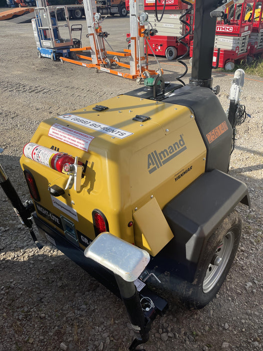 2022 Allmand NLV3GR (4) LED Light Fixture 350W, 23' Vertical Mast, 3kW Prime, Towable, ES Decals, T3