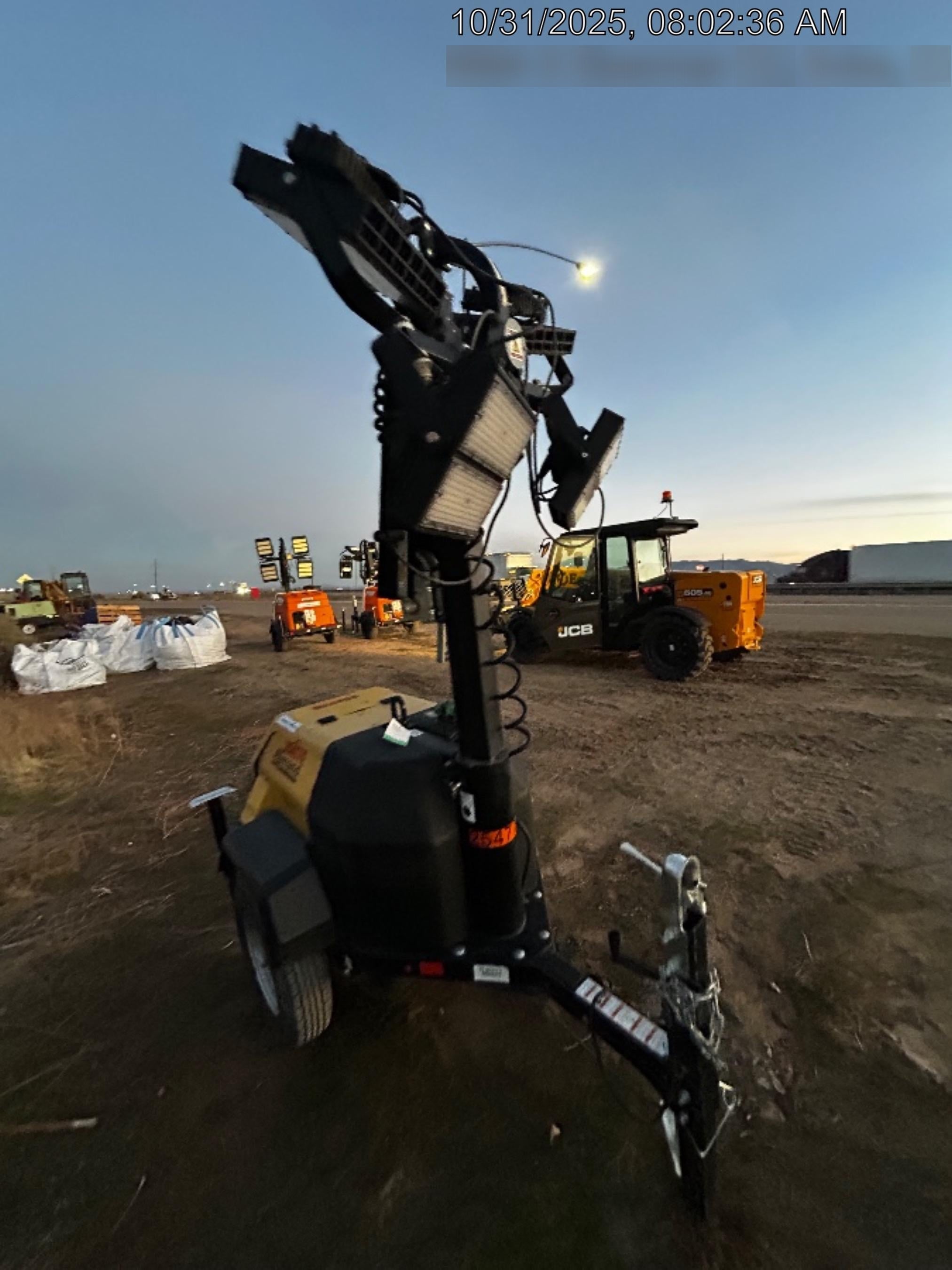 2022 Allmand NLV3GR (4) LED Light Fixture 350W, 23' Vertical Mast, 3kW Prime, Towable, ES Decals, T3