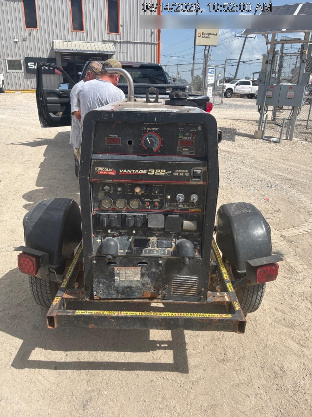 2019 Lincoln Electric Vantage 322 Ready-Pak 3, Two Wheel Trailer, Fender and Light Kit, Cable Rack