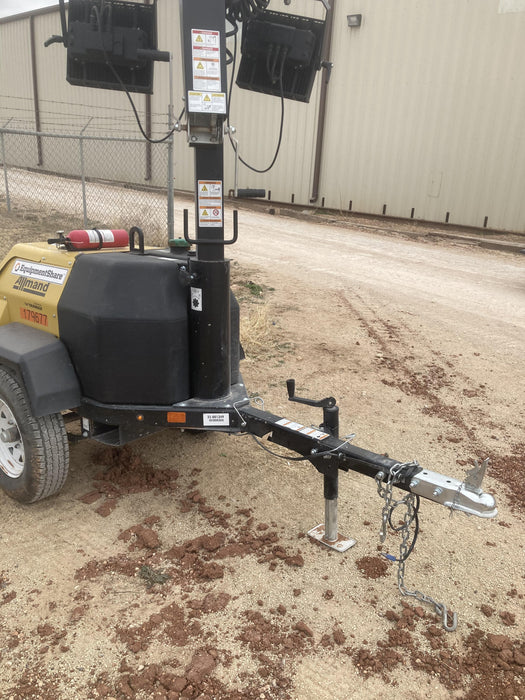 Allmand NLV3GR (4) LED Light Fixture 350W, 23' Vertical Mast, 3kW Prime, Towable, Deep Sea L401, Leveling Jacks, Yanmar T4F 5.8hp