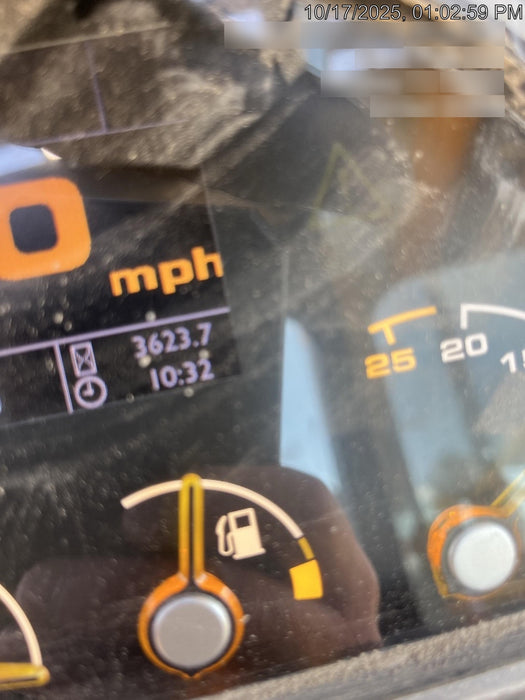 2019 JCB 510-56 Open ROPS, 74 HP, Solid Tires, Worklights, Beacon, Aux Hydraulics, Lifting Eye 66" Carriage/60" Forks