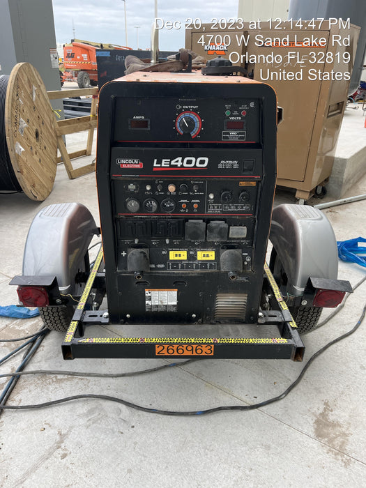 2022 Lincoln Electric LE400 Kubota V1505, Trlr, Cable Rack, Light Kit, ES Decals, T3