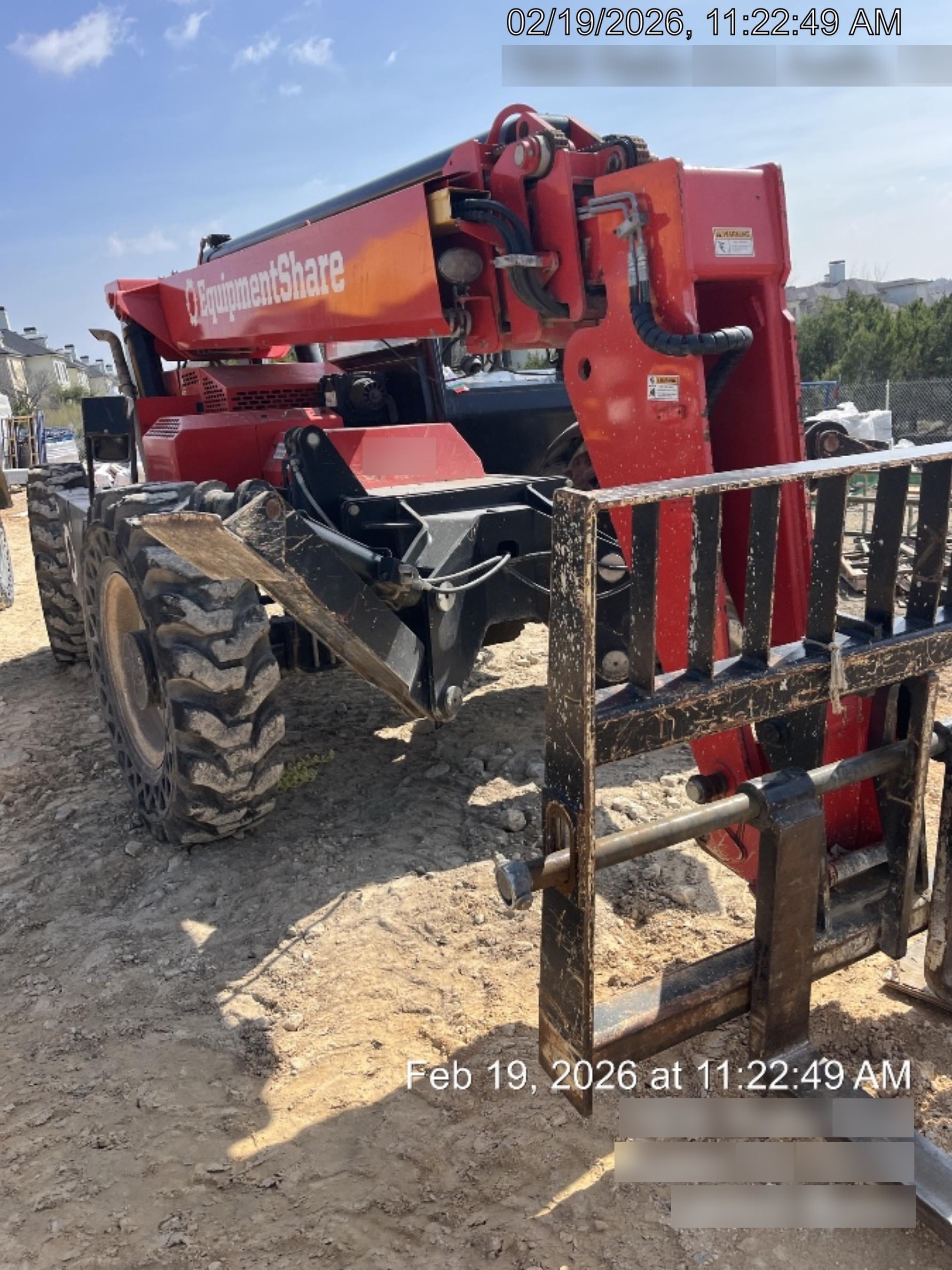 2019 Manitou MTA10055 Canopy, 120 HP, Solid Tires, Work Lights, Lift Hook, Auxiliary Hydraulics 66" Carriage and 60" Forks