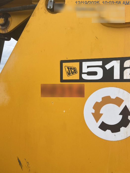 2020 JCB 512-56 Cab/Heat/Air, 109 HP, Solid Tires, STD Worklight, Beacon, Aux Hydraulics, Lifting Eye, Back up Alarm w/66" Carriage/60" Forks