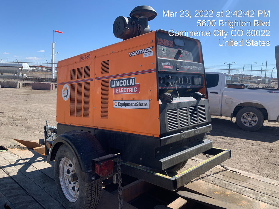 2021 Lincoln Electric Vantage 549X Ready Pak 3, ORANGE (includes trailer, cable rack, fender light kit)