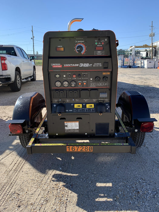 2021 Lincoln Electric Vantage 322 Vantage 322 Ready Pak 3 w/ Decals, ORANGE (includes trailer, cable rack, fender light kit) NO Telematics