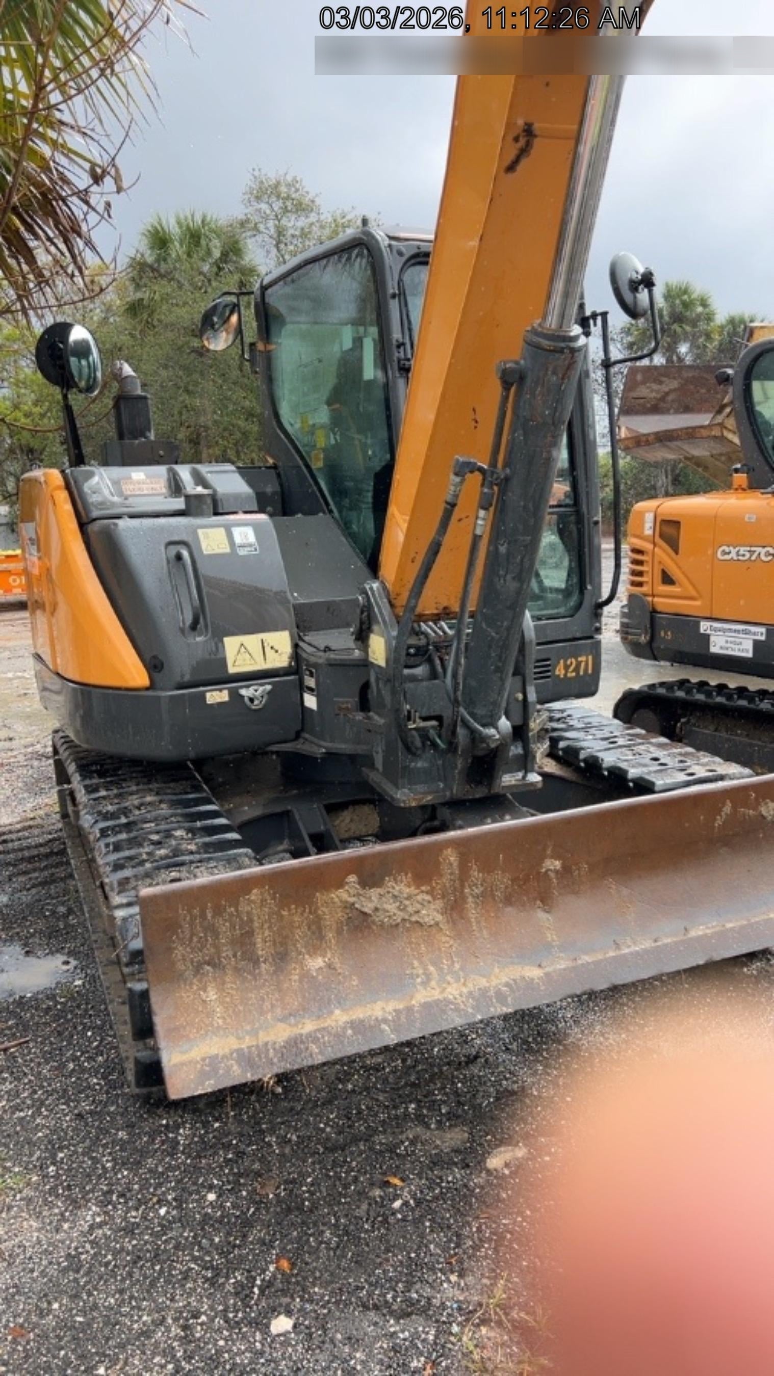 2018 Case CX80C CLOSED CAB, A/C, RUBBER TRACKS PADS, 7'-2" ARM