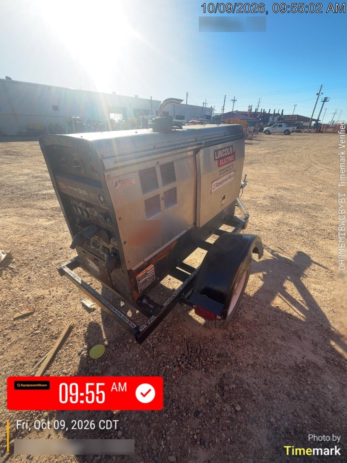 2019 Lincoln Electric Vantage 322 Welder Ready-Pak 3, Two wheel trailer, Fender and Light kit, Cable Rack