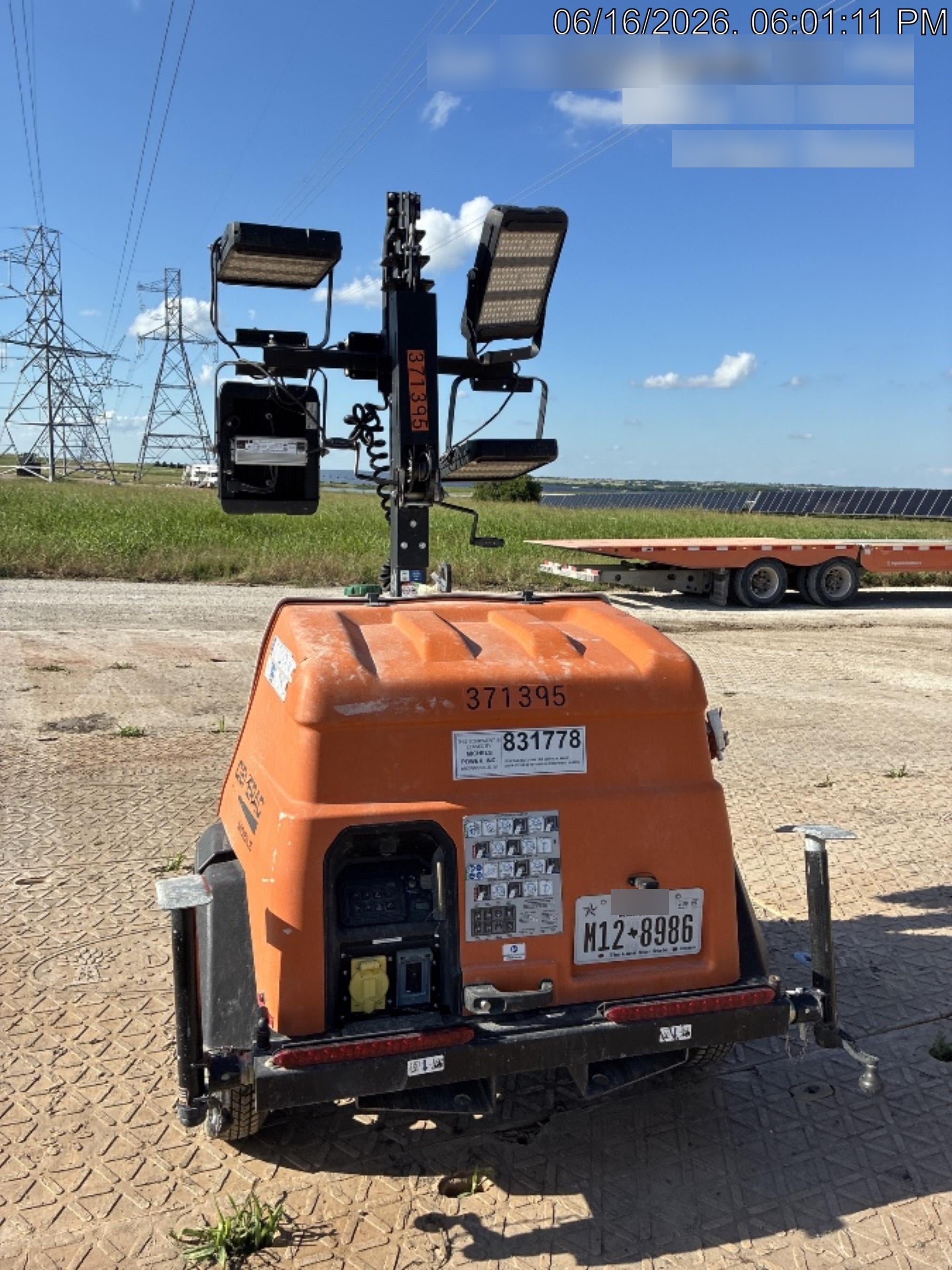 2024 Generac MLT2 Diesel, Flex Switch 120V Input, Powerzone Controller, 
(4) 320W LED Lights, 4kW Generator, 39.9 Gal Fuel Tank, 2" Ball, T3