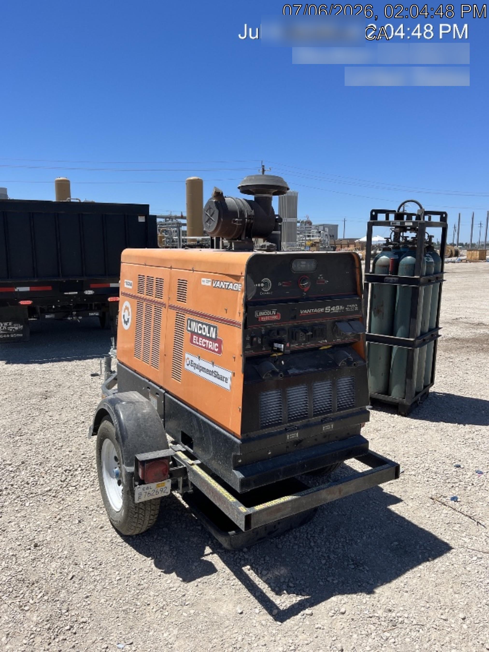 2021 Lincoln Electric Vantage 549X Ready Pak 3, ORANGE (includes trailer, cable rack, fender light kit)