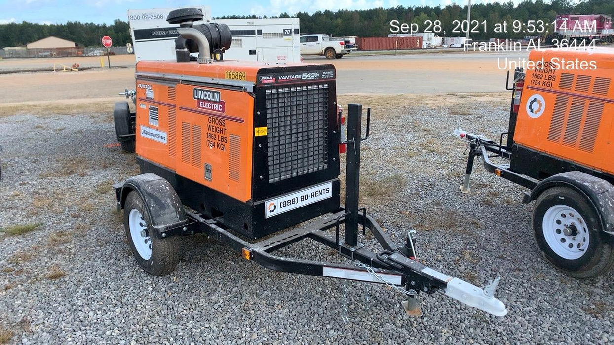 2021 Lincoln Electric Vantage 549X Ready Pak 3, ORANGE (includes trailer, cable rack, fender light kit)