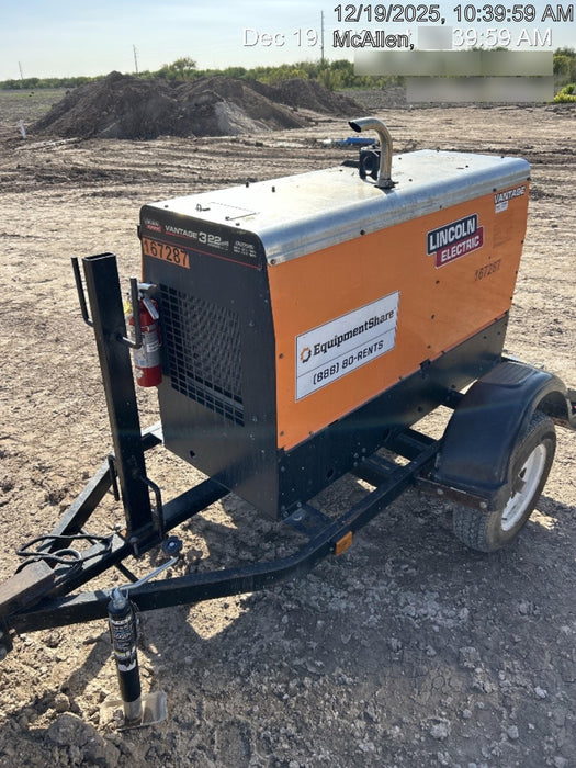 2021 Lincoln Electric Vantage 322 Vantage 322 Ready Pak 3 w/ Decals, ORANGE (includes trailer, cable rack, fender light kit) NO Telematics