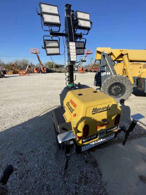 2022 Allmand NLV3GR (4) LED Light Fixture 350W, 23' Vertical Mast, 3kW Prime, Towable, ES Decals, T3