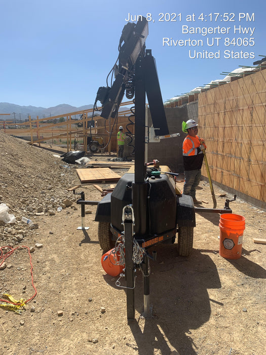 2021 Allmand NLV3GR (4) LED Light Fixture 350W, 23' Vertical Mast, 3kW Prime, Towable, Deep Sea L401, Leveling Jacks, Yanmar T4F 5.8hp