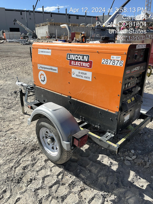 2023 Lincoln Electric LE400 Kubota V1505, Trlr, Cable Rack, Light Kit, ES Decals, T3