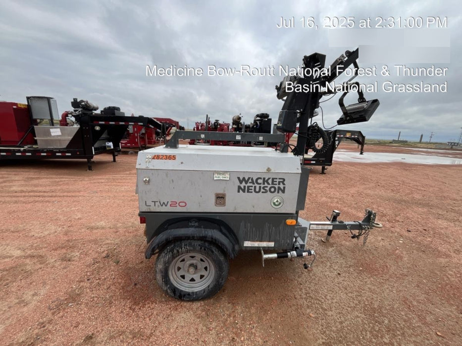 2022 Wacker Neuson LTW20Z1 Isuzu Dsl. Engine, 23' Mast, (4) 300W LED Lights, CWK, Programmable Dawn to Dusk, 360 Deg. Rotation, 57 Gal. Tank, Trailer Mounted