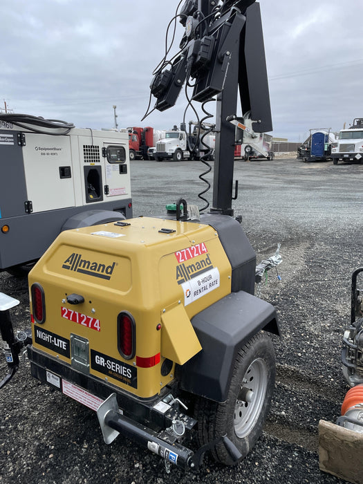 2022 Allmand NLV3GR (4) LED Light Fixture 350W, 23' Vertical Mast, 3kW Prime, Towable, ES Decals, T3