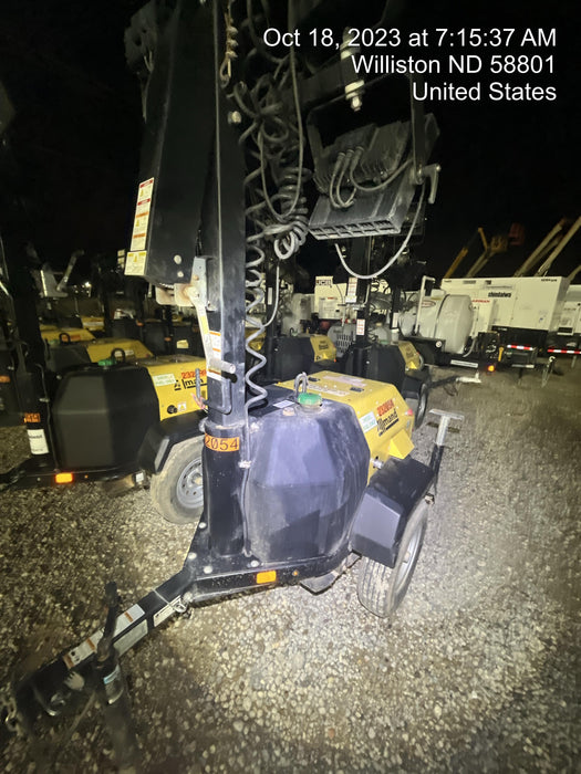 2022 Allmand NLV3GR (4) LED Light Fixture 350W, 23' Vertical Mast, 3kW Prime, Towable, Deep Sea L401, Leveling Jacks, Yanmar T4F 5.8hp