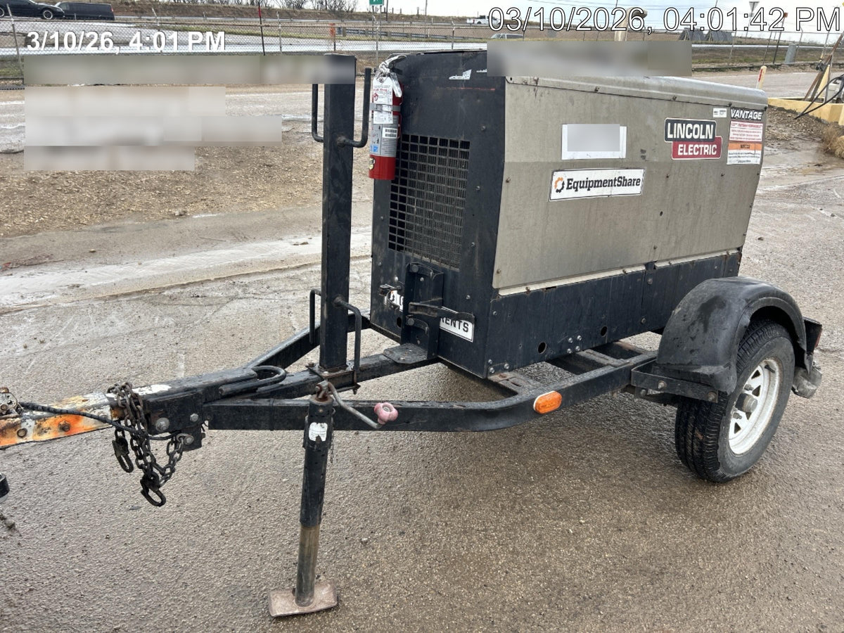 2019 Lincoln Electric Vantage 322 Ready-Pak 3, Two Wheel Trailer, Fender and Light Kit, Cable Rack