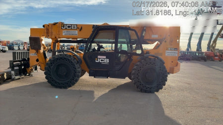 2018 JCB 510-56 JCB 510-56 Telehandler 74 HP w/CAB/HVAC, Beacon, Worklights, Aux Hydraulics, Solid Tires, 60" Carriage/Forks