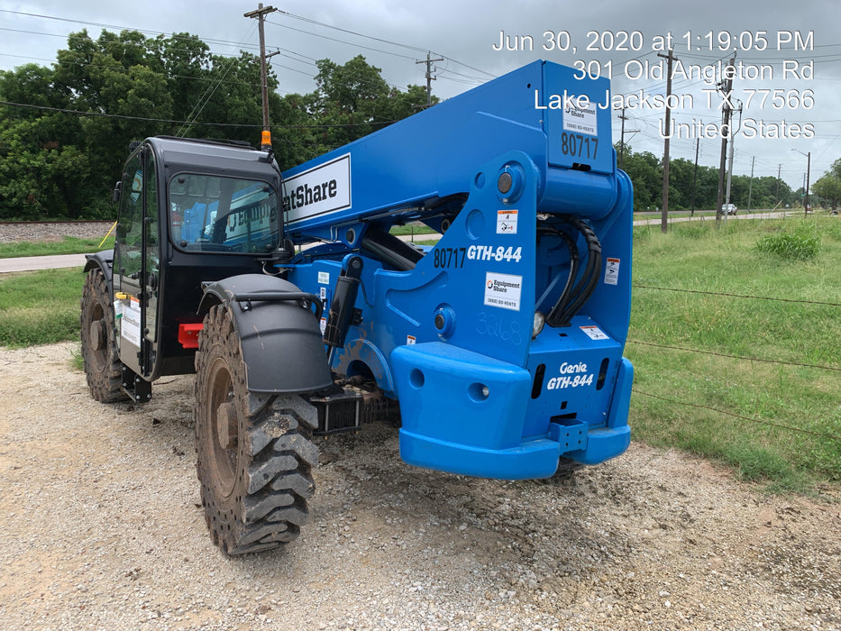 2020 Genie GTH-844 Cab/Heat/Air, Solid Tires, Work Lights, Beacon, Aux Hydraulics, Back up Alarm, Lifting Eye
